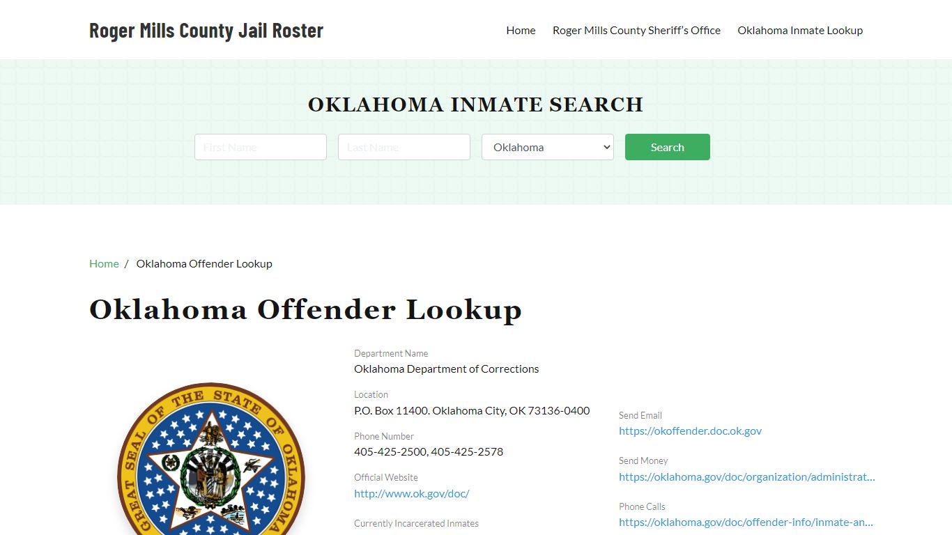 Oklahoma Inmate Search, Jail Rosters - Roger Mills County Jail