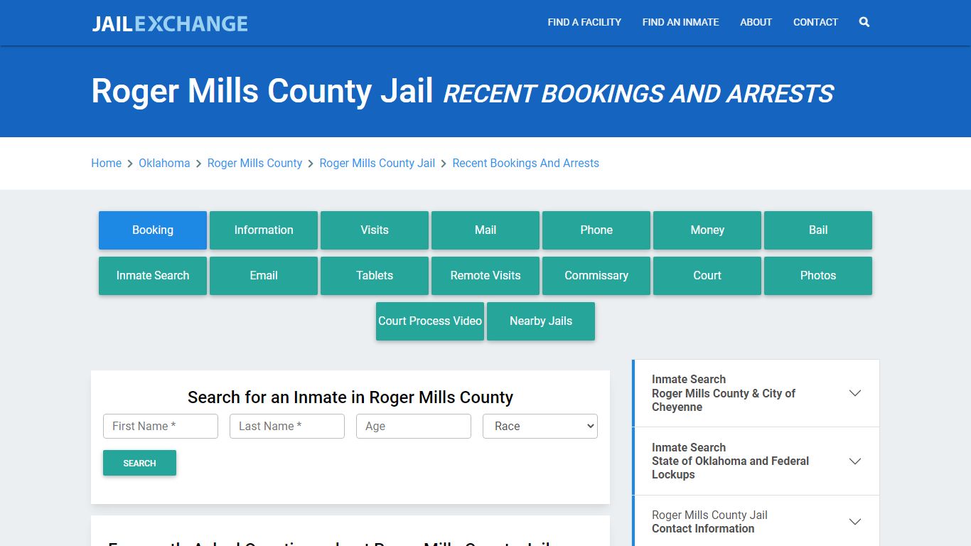 Roger Mills County Jail Recent Bookings And Arrests